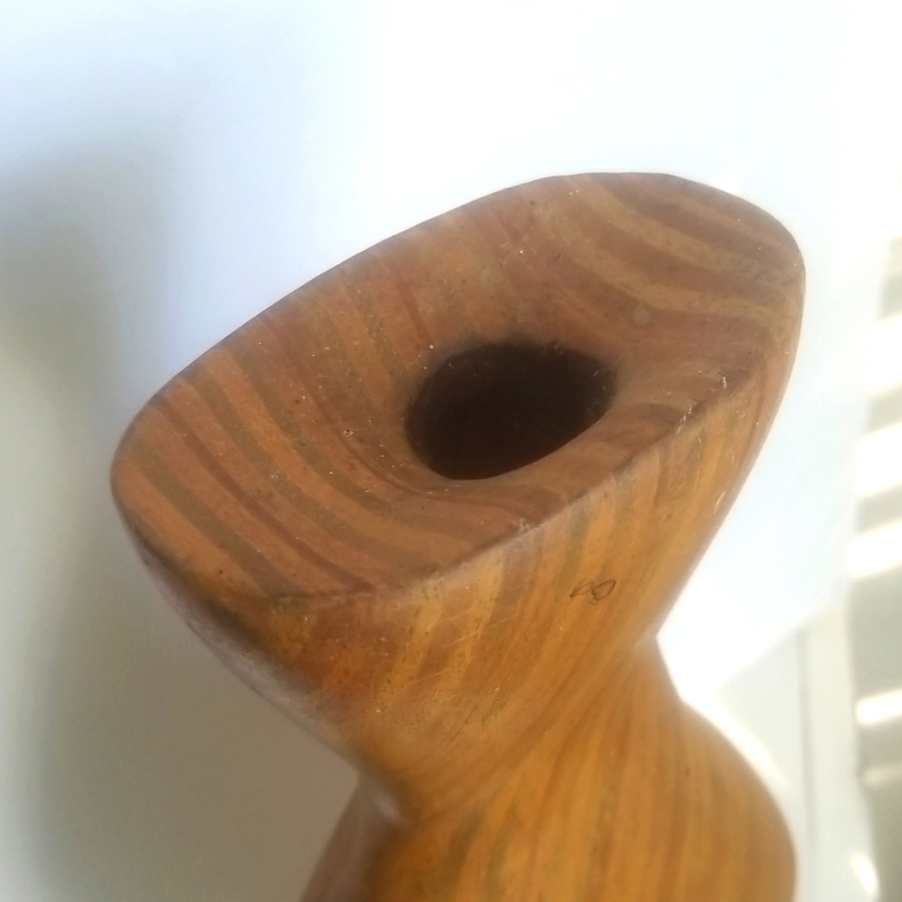 HANDMADE Heavy Wooden Tall Vase - Picture 6 of 9